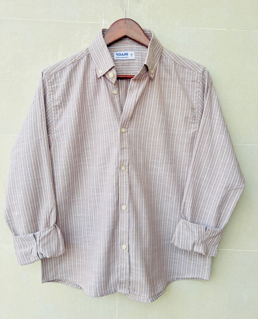 Beige Striped Shirt