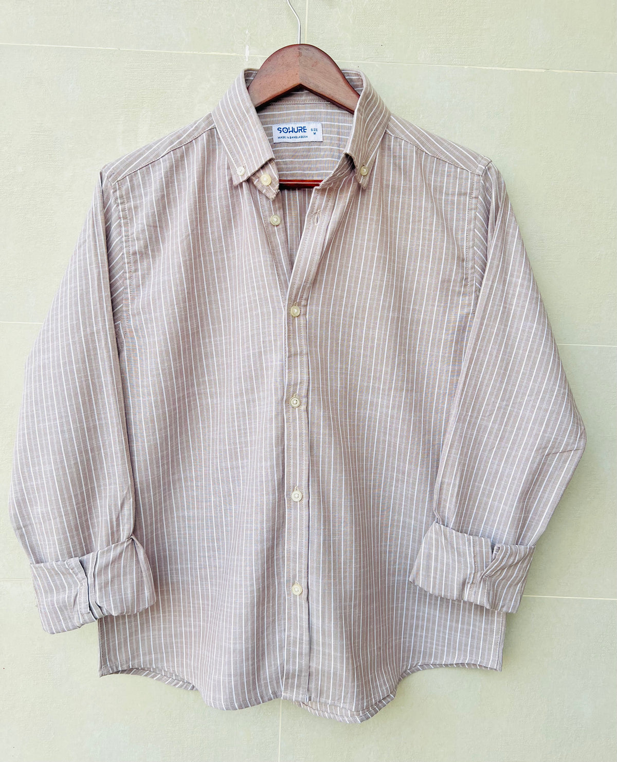 Beige Striped Shirt
